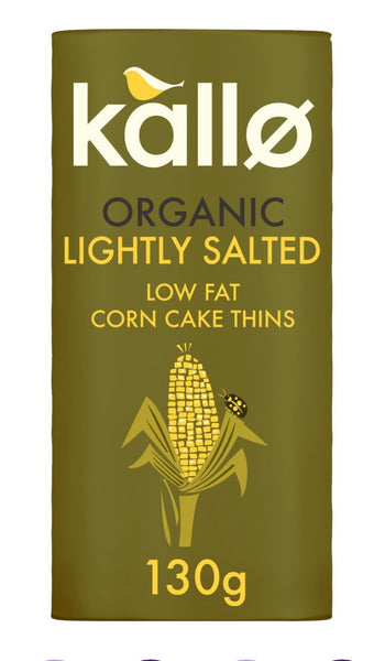 Kallo Organic Lightly Salted Low Fat Corn Cake Thins 130g