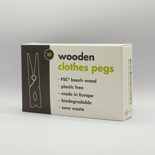 Wooden Clothes Pegs (FSC 100%) x 20